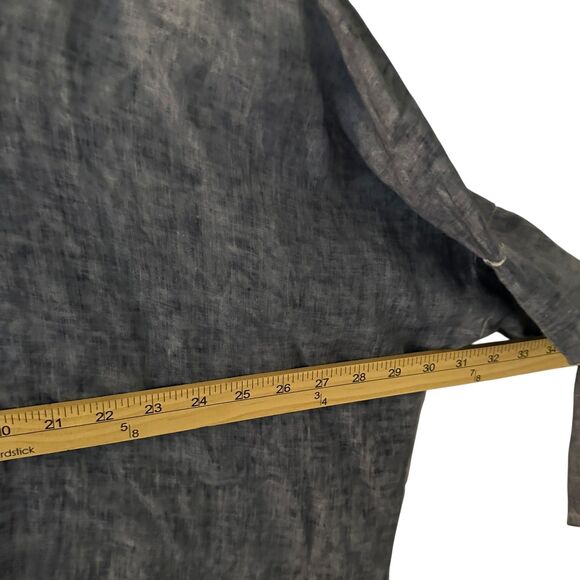 Ellamoda Blue 100% Linen Oversized Scoopneck European Lagenlook Top Size M - Picture 4 of 6